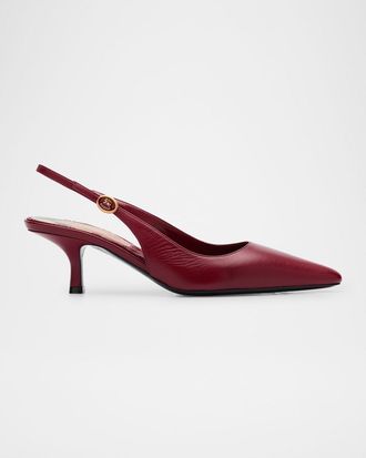 Burberry Dame Leather Slingback Pumps