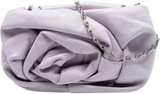 Burberry Pre-owned Lambskin Crossbody Bag - Dames - Vintage Clutch - Paars - ONE Size - Leer - Vintage