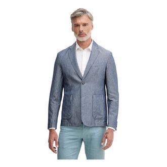 Benetton Linnen Blend Blazer - Heren - Blazers - Blauw - M - Linnen - Jassen