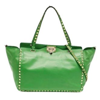 Valentino Pre-owned Leren Schoudertas - Dames - Pre-owned - Groen - Maat: ONE Size Leer