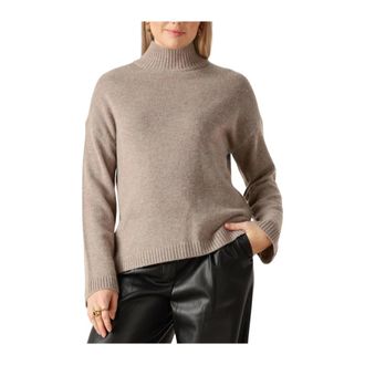 Selected Slfcille Cashmere Blend High Neck Noos - Dames - Coltruien - Beige - M - Wol - Truien & Vesten