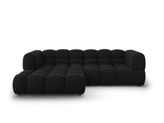 Cosmopolitan Design Sof&aacute; esquinero modular izquierdo 3 plazas de terciopelo negro