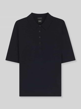 HUGO BOSS Regular Fit Poloshirt aus reiner Schurwolle Modell FIDENKA in Marine, Gr&ouml;&szlig;e XXL
