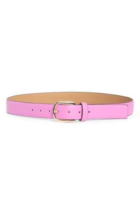 Kate Spade New York Feather Edge Leather Belt in Carousel Pink/Polished Gold at Nordstrom Rack, Size X-Large