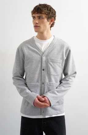 Topman Oversized Jersey Cardigan in Grey at Nordstrom, Size Xx-Large