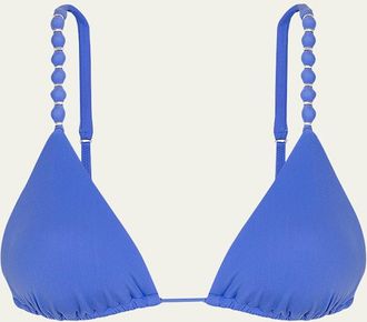 Vix Solid Beads Triangle Paral Bikini Top