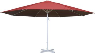 Hhg Hhg - Nunca Usado] Parasol Meran Ii, Sombrilla De Hosteler&iacute;a, &Oslash; 5m Poli&eacute;ster/palo Aluminio Blanco 28kg, Rojo Sin Soporte