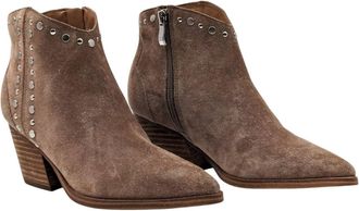 Marc Fisher Womens Deni Cowboy Boot In Medium Brown Suede