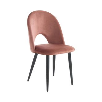 Oresteluchetta Juego De 4 Sillas De Comedor Cocina Dise&ntilde;o Moderno En Terciopelo Bounty - Rosa