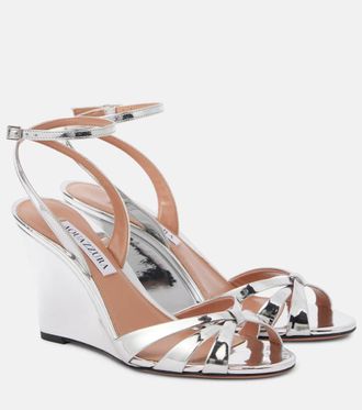 Aquazzura Sandali Tati 85 in similpelle con zeppa