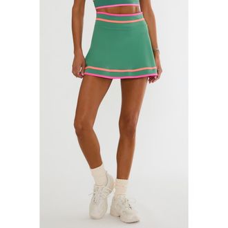 Beach Riot Tamara Performance Colorblock Miniskirt in Rally Green Colorblock at Nordstrom, Size X-Small