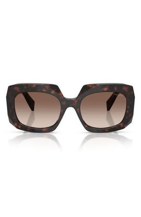 Prada 55mm Square Sunglasses in Root Tortoise /Brown Gradient at Nordstrom