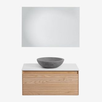 Sklum Sklum - Conjunto De Mueble De Ba&ntilde;o En Madera De Fresno Tedrik