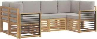 vidaXL Conjunto De Sof&aacute;s De Exterior 6 Uds. Blanco Y Gris Claro Vidaxl
