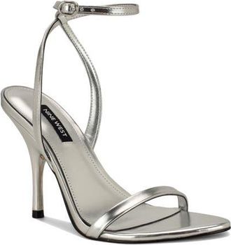 Nine West Villo Ankle Strap Sandal in Silver at Nordstrom, Size 8.5