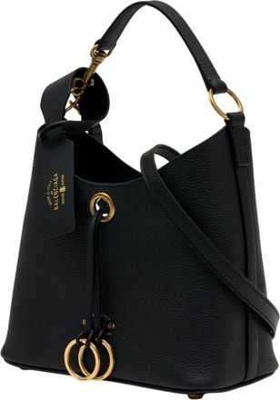 Balenciaga Womens Carrie Shoulder Bag Black Calfskin
