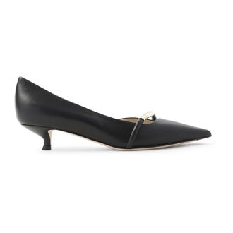 Giorgio Armani Pumps, female, Black, Size: 8 1/2 US Leather Court Shoes