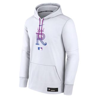 Nike Mens Kansas City Royals Authentic Collection City Connect Nike Therma MLB Pullover Hoodie in White | NAC30I7UROY-YQN