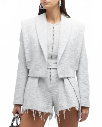 Iro Oceana Cropped Open Front Jacket In Gray