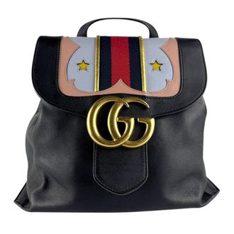 Gucci Black Multi-Color Leather Backpack (Pre-Owned)