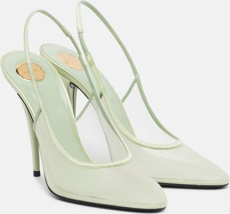 Saint Laurent Anita 110 mesh slingback pumps