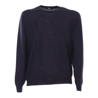 Fedeli Round-neck Knitwear, male, Black, Size: 3XL Crew-neck Sweater