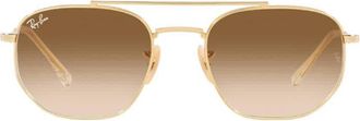 Ray-Ban Ray Ban Brown Gradient Irregular Unisex Sunglasses RB3707 001/51 57