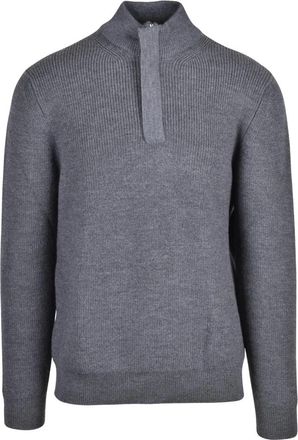 Drumohr Turtleneck trui met rits - Heren - Vesten met rits - Grijs - XL - Wol - Hoodies & sweatvesten