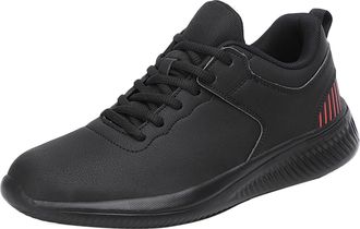 Generic Mens Jogging Shoes, Trainers, Black, Lightweight Sports Shoes, Walking Shoes with Lacing, Mens Shoes, Sporty Casual Shoes, Flat Sole, Low Shoes, Non-S