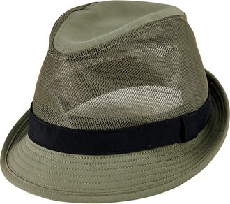 San Diego Hat Company Woven & Mesh Fedora in Olive at Nordstrom Rack