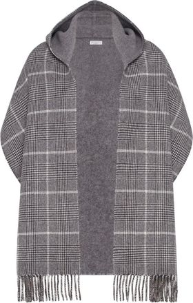 Brunello Cucinelli Sciarpa in cashmere con frange - Grigio