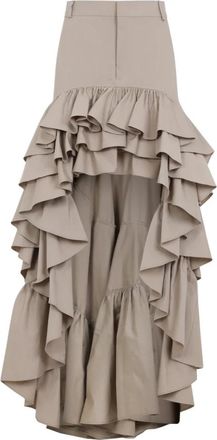 Moschino Cotton Lange Rok - Dames - Maxi Rokken - Beige - S - Katoen - Rokken