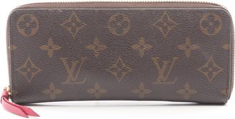 Louis Vuitton Brown Fuchsia Pink Monogram Leather Pvc Long Wallet (Bi-Fold) (Pre-Owned)