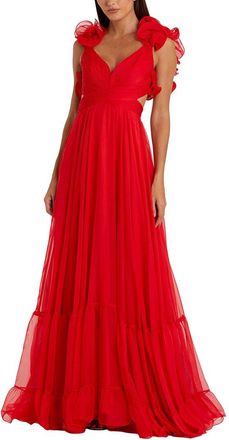 Mac Duggal Ruffle Tiered Chiffon Gown
