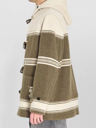 Burberry wool blend hooded short duffle coat