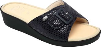 Scholl Womens Mango Brown Slipper (Blue, 4 UK) with Buckle and Arch Support