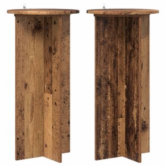 vidaXL Soporte De Plantas 2 Pcs Madera Envejecida 40 X 40 X 80 Cm Vidaxl