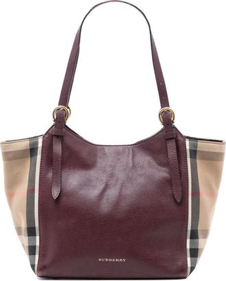Burberry Pre-owned Burberry Small Leather and House Check Canvas Canterbury Tote Ladies ITCF&10SCA