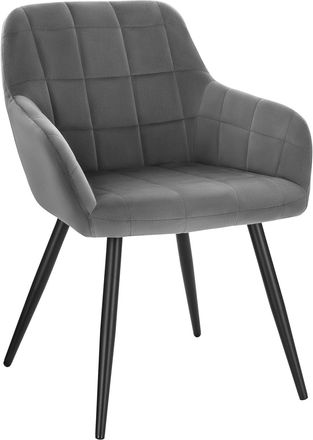 Woltu Woltu - 1 X Sillas De Comedor Nordicas Estilo Vintage Juego De 1 Silla De Cocina Silla Tapizada Con Reposabrazos Tapizadas En Terciopelo Estructura De