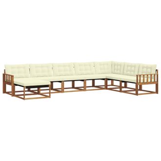 vidaXL Conjunto De Sof&aacute;s De Exterior Con Coj&iacute;n 8 Pcs Natural Y Crema Vidaxl
