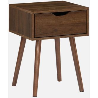 Sweeek Comodino effetto legno 1 cassetto marrone