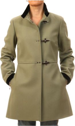 Fay Groene Wollen Jas - Dames - Mantel - Groen - L - Wol - Jassen