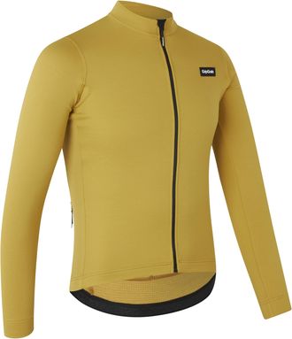 GripGrab EXPLR Merinotech Thermal Long Sleeve Cycling Jersey Road MTB Gravel Bike Cycle Top with Merino Wool Long Zip Mustard Yellow