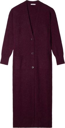 Patrizia Pepe Lange cardigan van ultra-zachte knit - Dames - Lange truien - Rood - S - Wol - Truien & Vesten