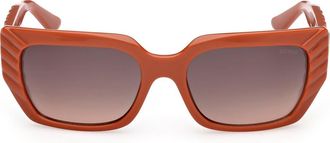 Guess Rectangular Sunglasses in Orange/Gradient Brown at Nordstrom Rack