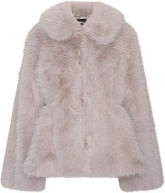 Rotate Faux Fur Flared Jacket - Dames - Jassen - Grijs - S - Polyester - Jassen