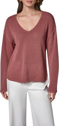 DKNY Rolled V-Neck Sweater in Desert Clay at Nordstrom, Size X-Small
