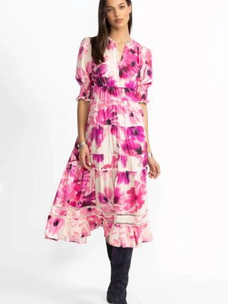 Johnny Was Daphne Tea Length Dress In Auroria