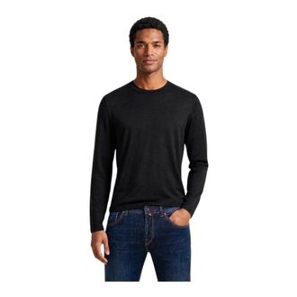 FILIPPO DE LAURENTIIS Royal Wool Long-Sleeve T-Shirt - Heren - Tops - Zwart - Maat: 3XL Wol