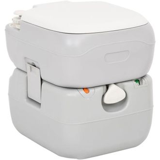 vidaXL Vidaxl - Toilette da Campeggio Portatile Grigia e Bianca 22+12 l in hdpe